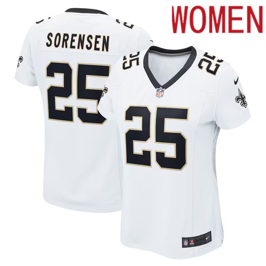 Women New Orleans Saints 25 Daniel Sorensen Nike White Player Game NFL Jersey